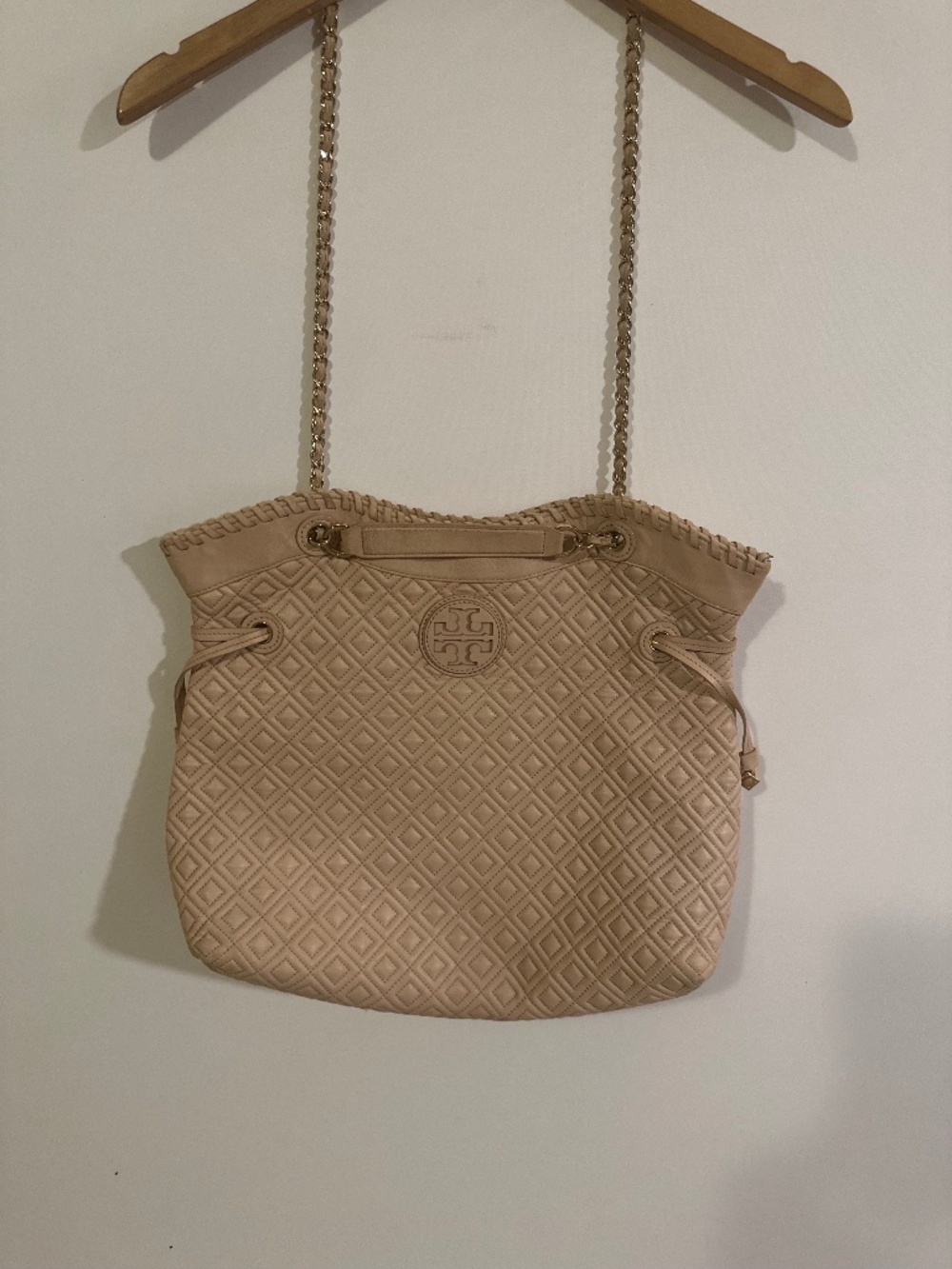 Tory Burch Marion Quilted Slouchy Soft Pink Tote